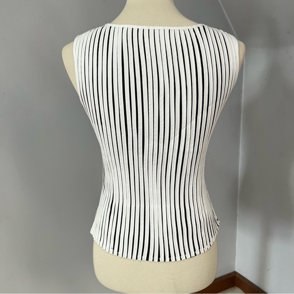 Vintage white and black 3D knit sleeveless top cotton eccentric blouse retro - Picture 3 of 7